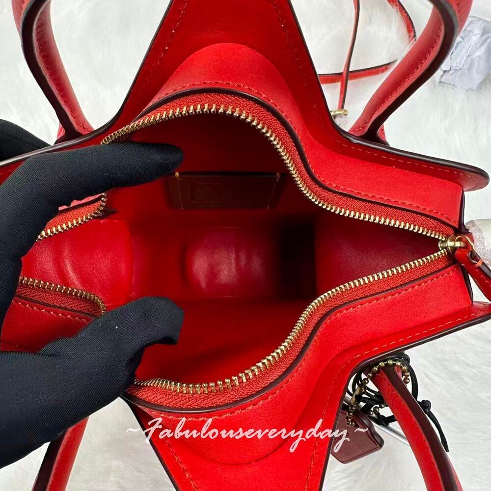 Coach Star Bag Crossbody In Regenerative Leather/Gold/ Red CP234 NWT - Picture 7 of 8